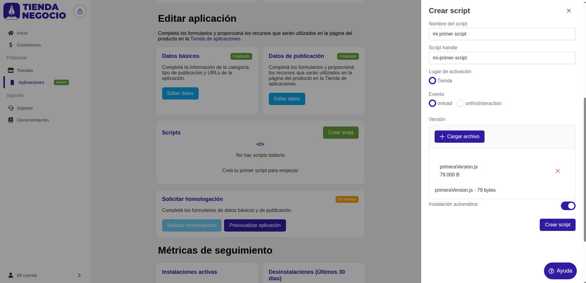 Formulario de script